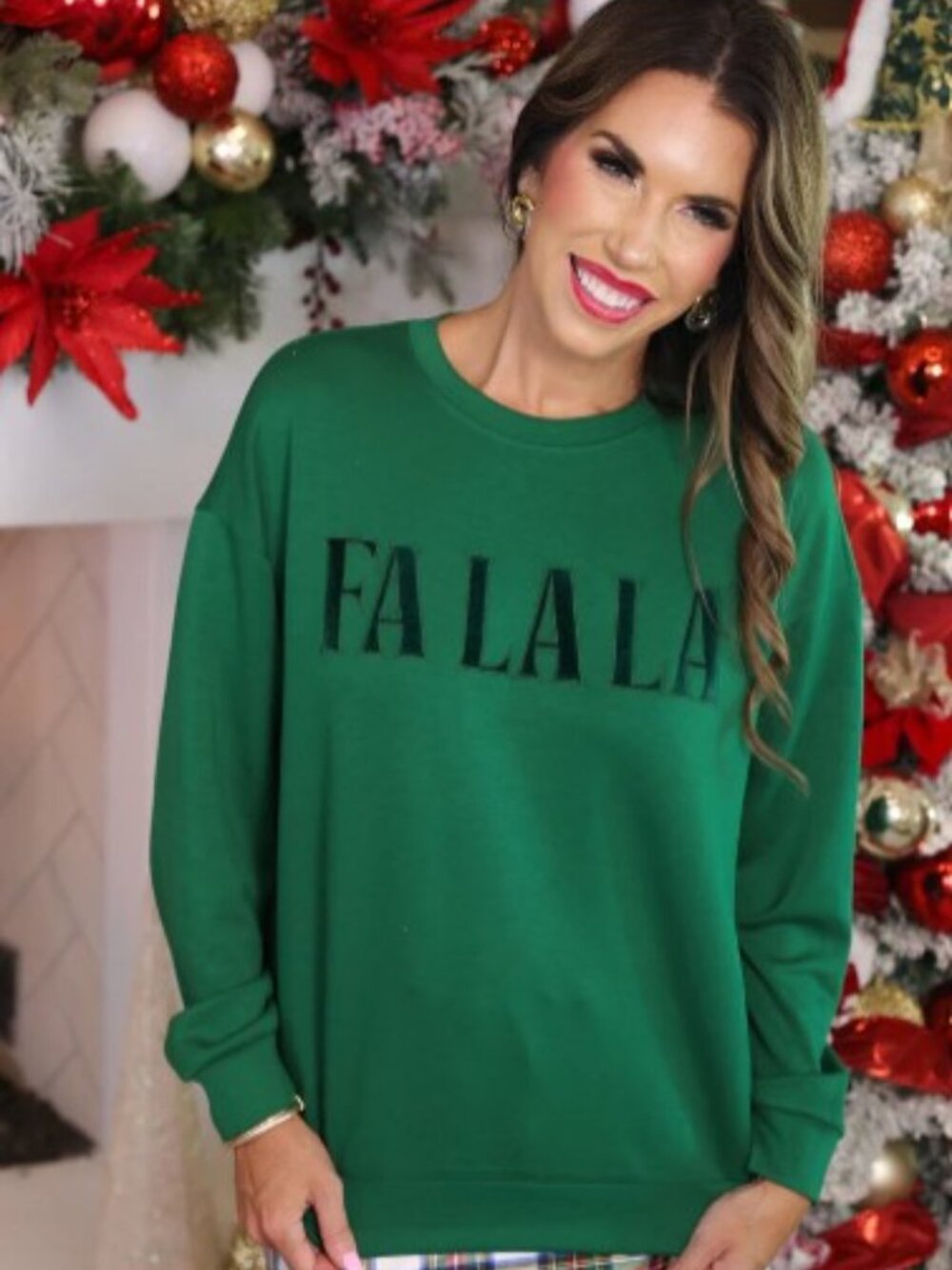 Fa La La Velvet Patch Luxe Pullover